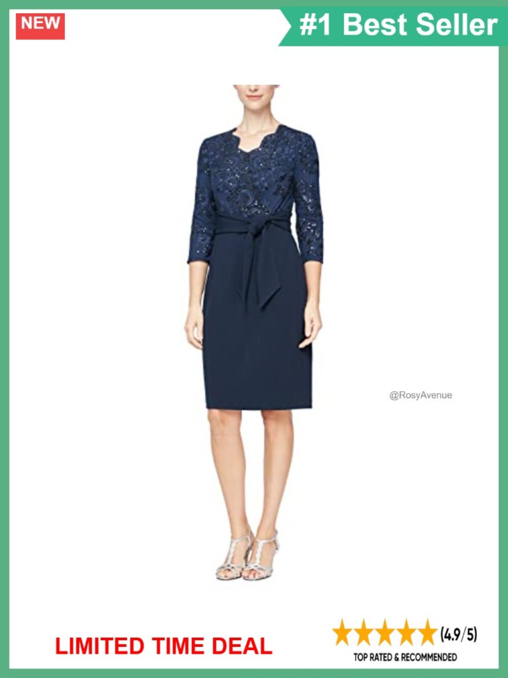 Short V Neck Sheath Cocktail Dress Tie Waist Embroidered Sequins